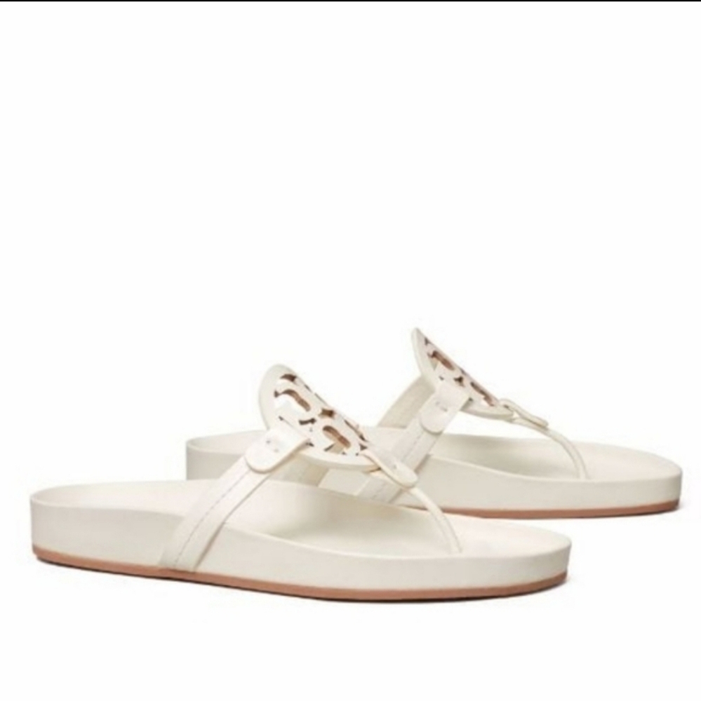 Tory Burch Miller Cloud Sandals Ivory Size 7.5